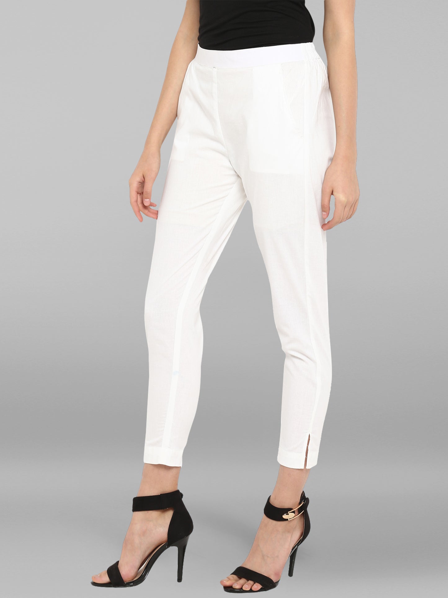 White Cotton Trouser with Smart Fit and extra Comfort