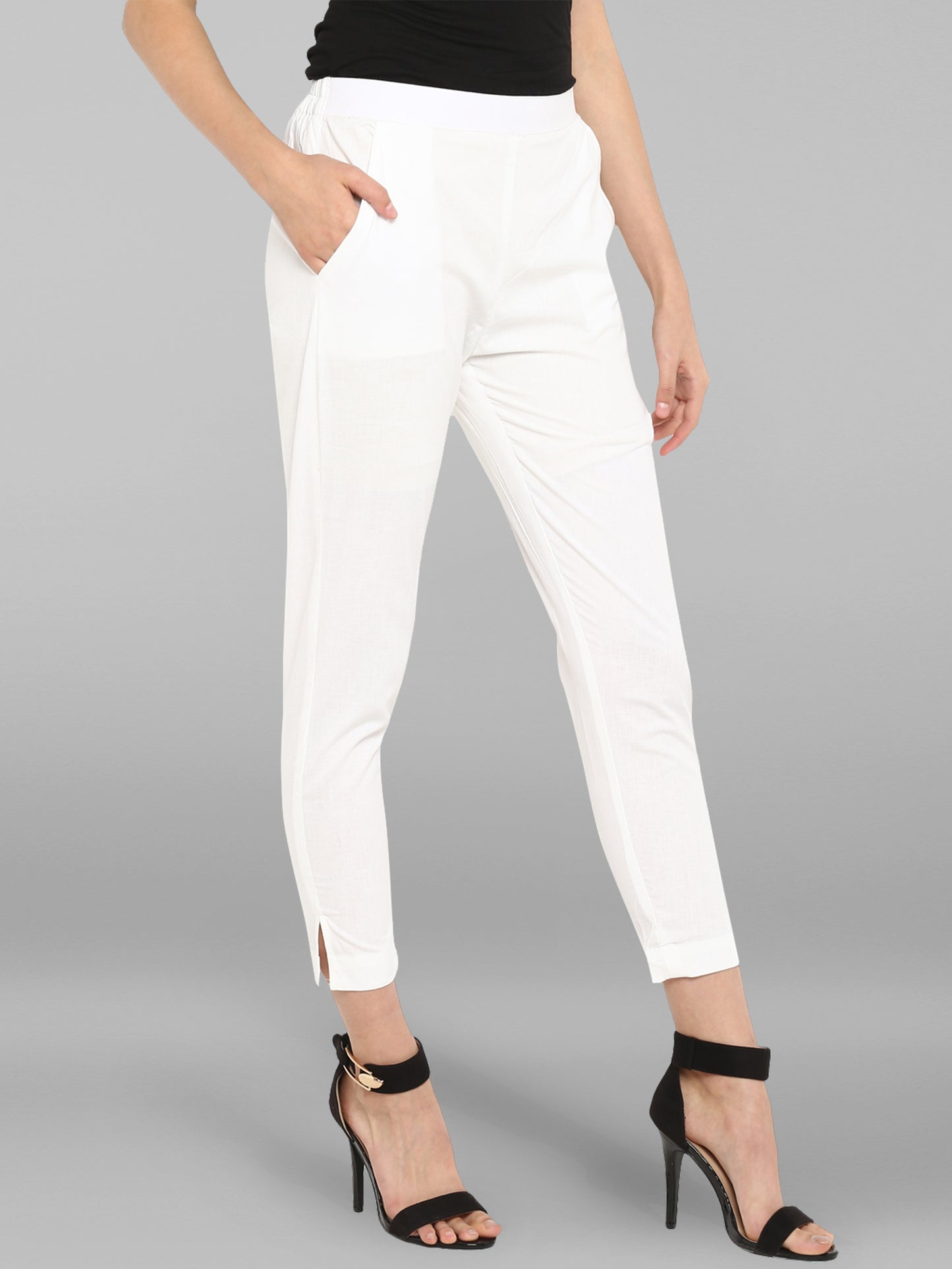 White Cotton Trouser with Smart Fit and extra Comfort