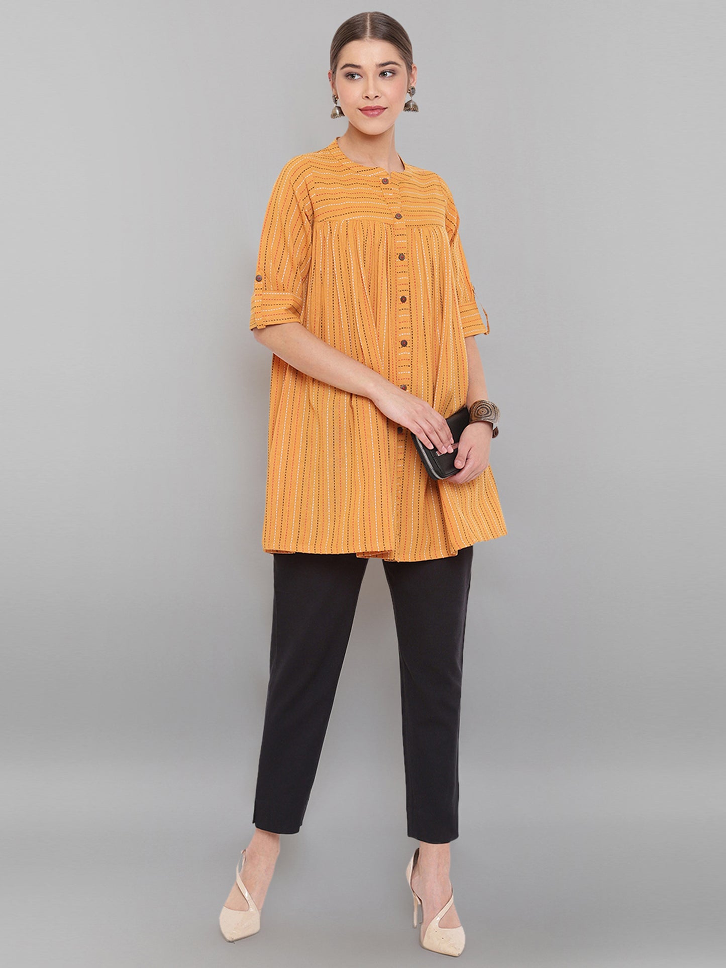 Mustard A-line Cotton Tunic