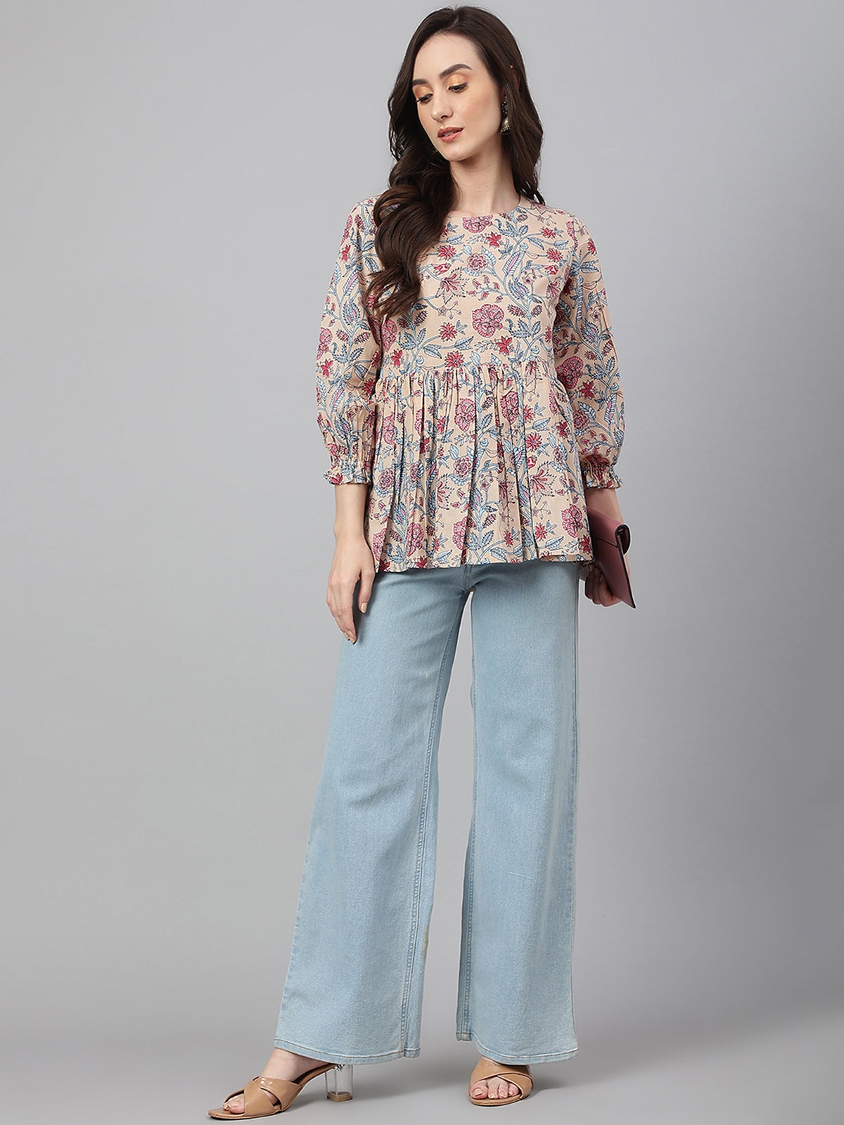 Cotton Tunic in Beige Color