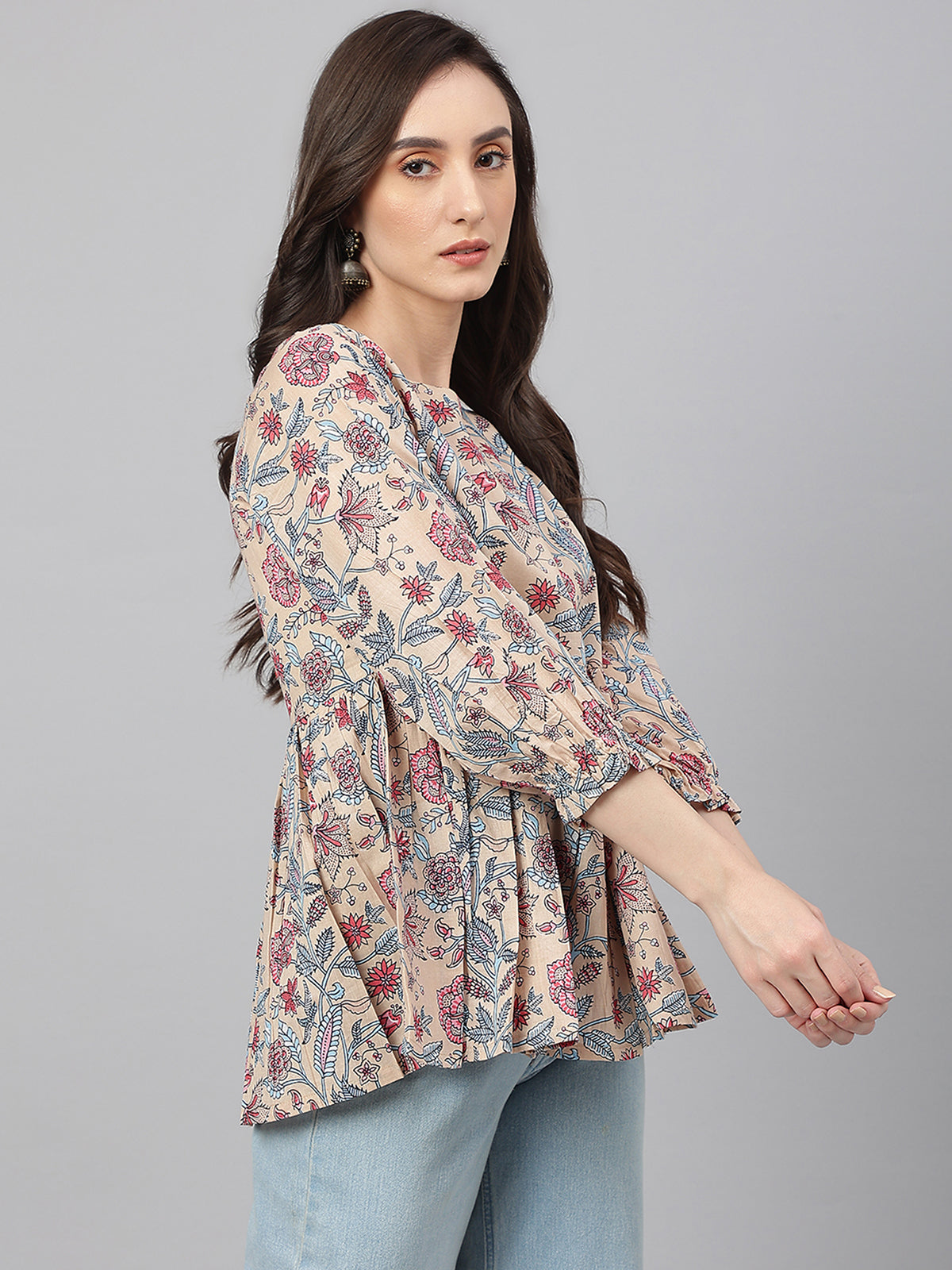 Cotton Tunic in Beige Color