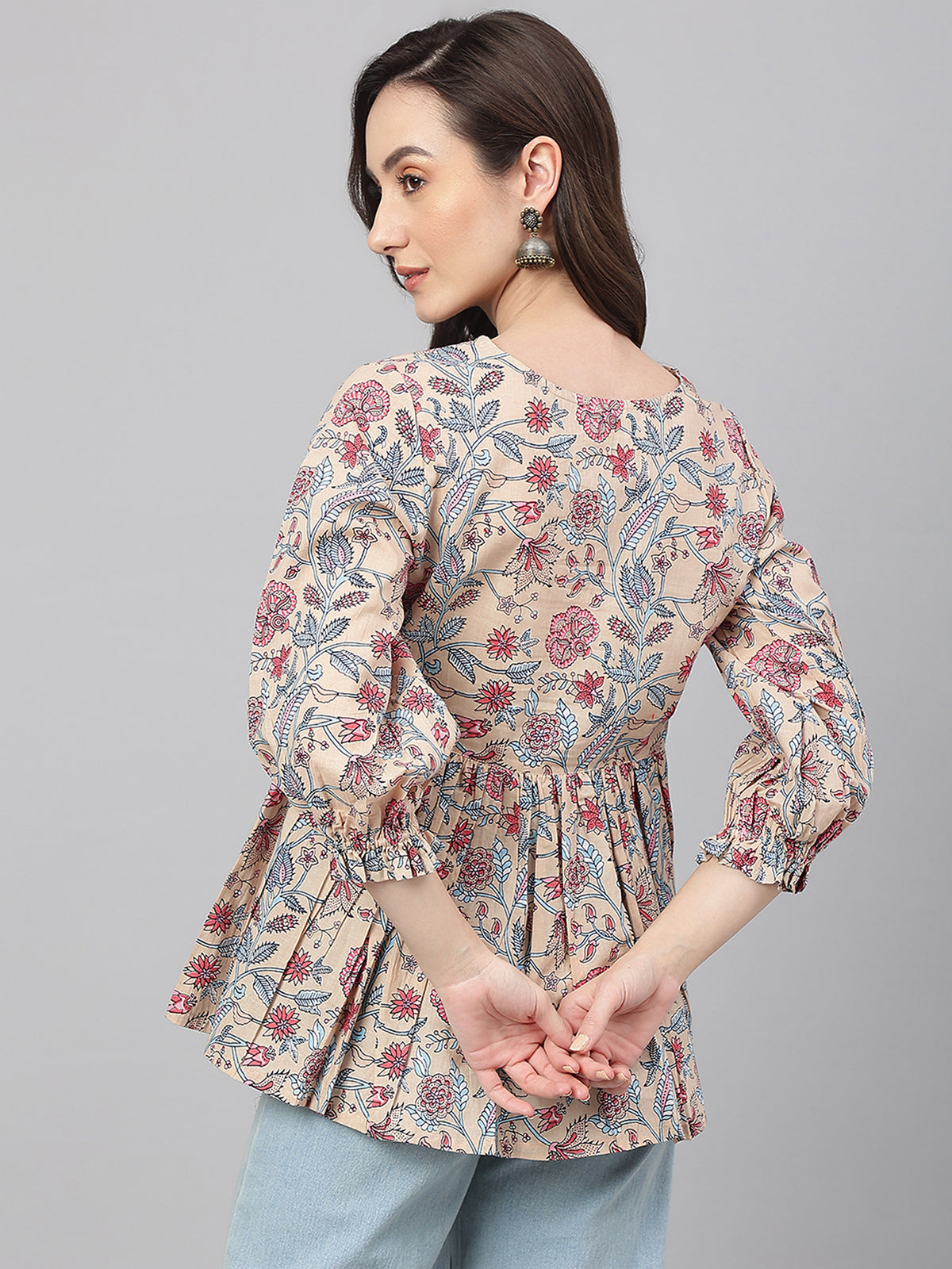 Cotton Tunic in Beige Color