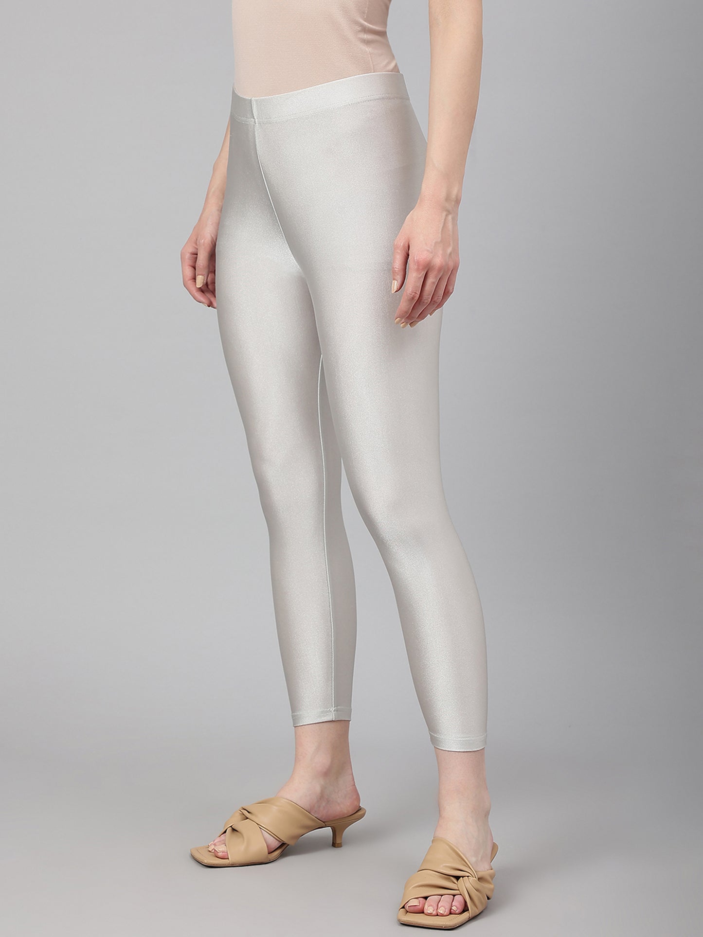 Viscose Lycra Silver Leggings