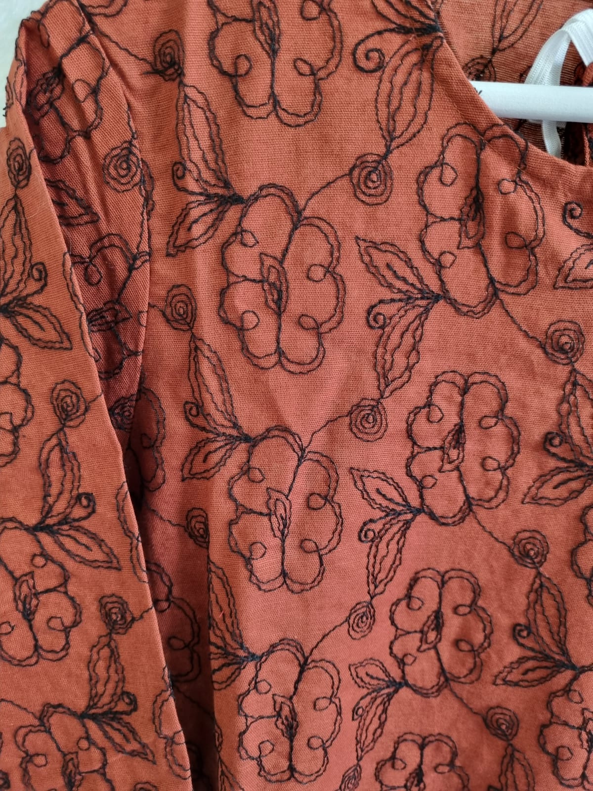 Brown Kurti with Beautiful Black Thread work