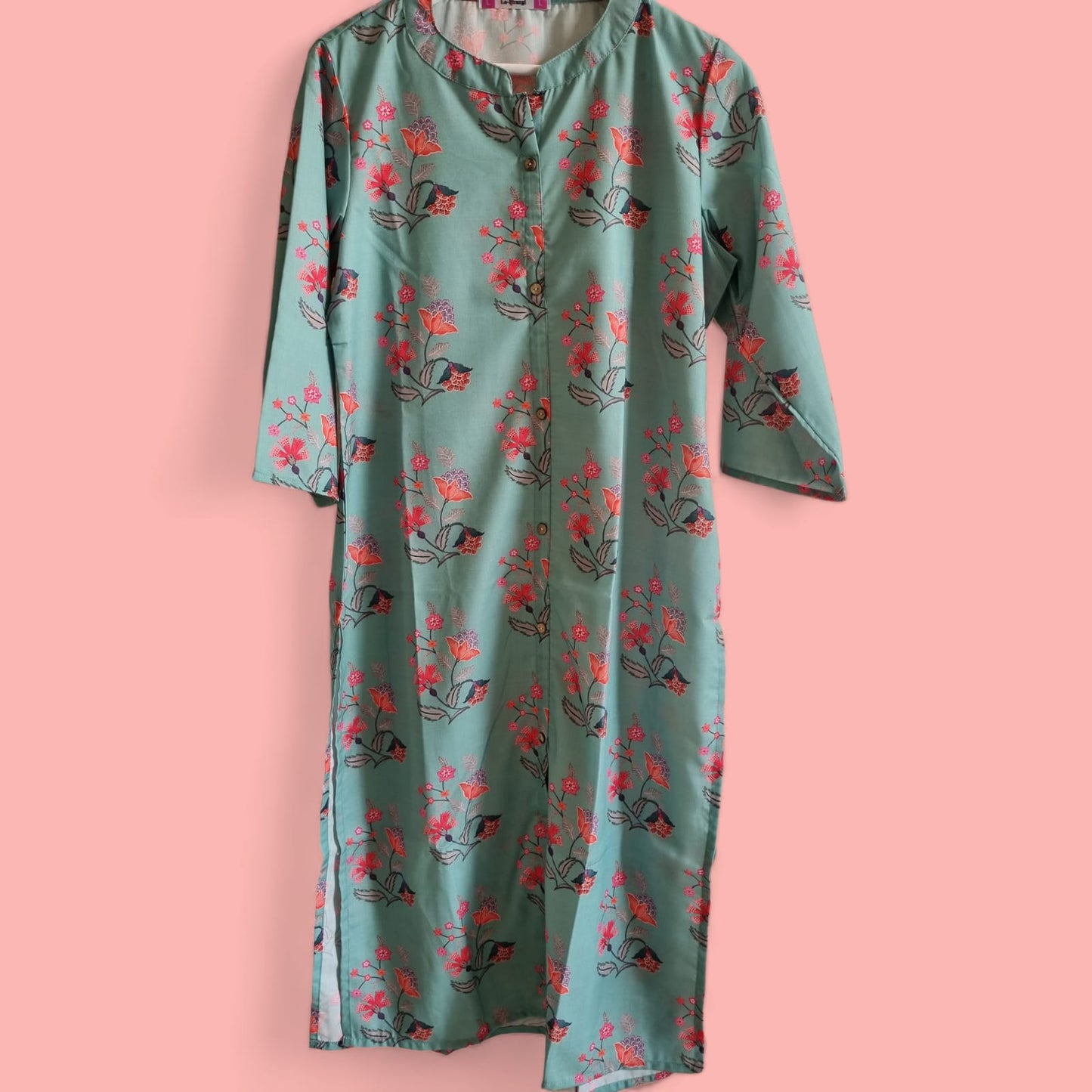 Light Green Floral Printed Kurti
