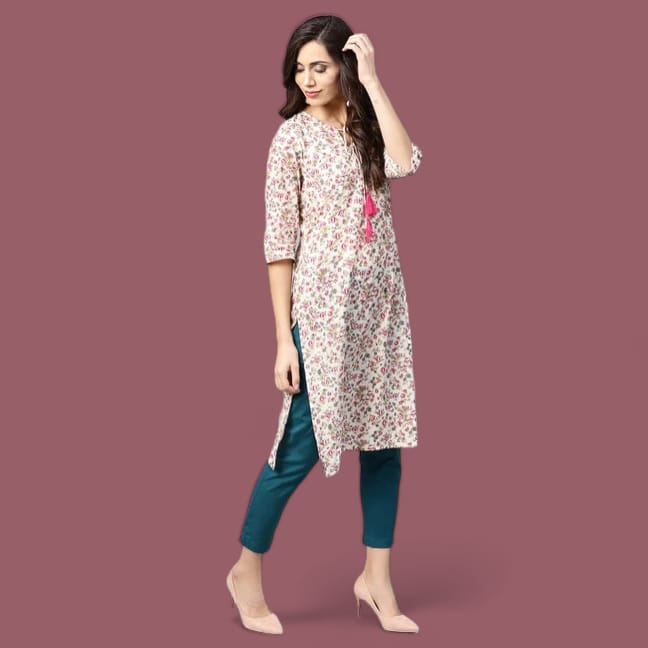 Pure Cotton Floral Kurti