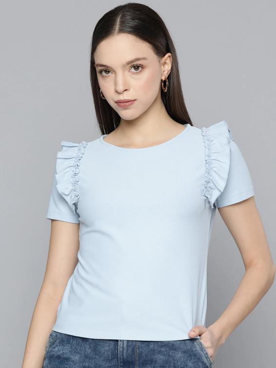 Light Blue Crop Top