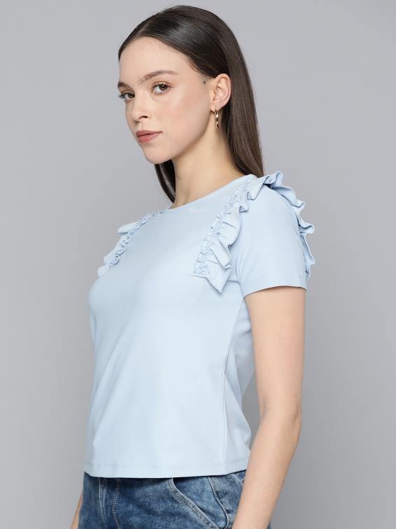Light Blue Crop Top