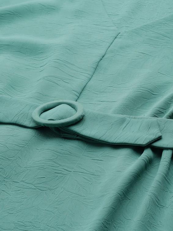 Women V-neck Top with Tie-up Belt