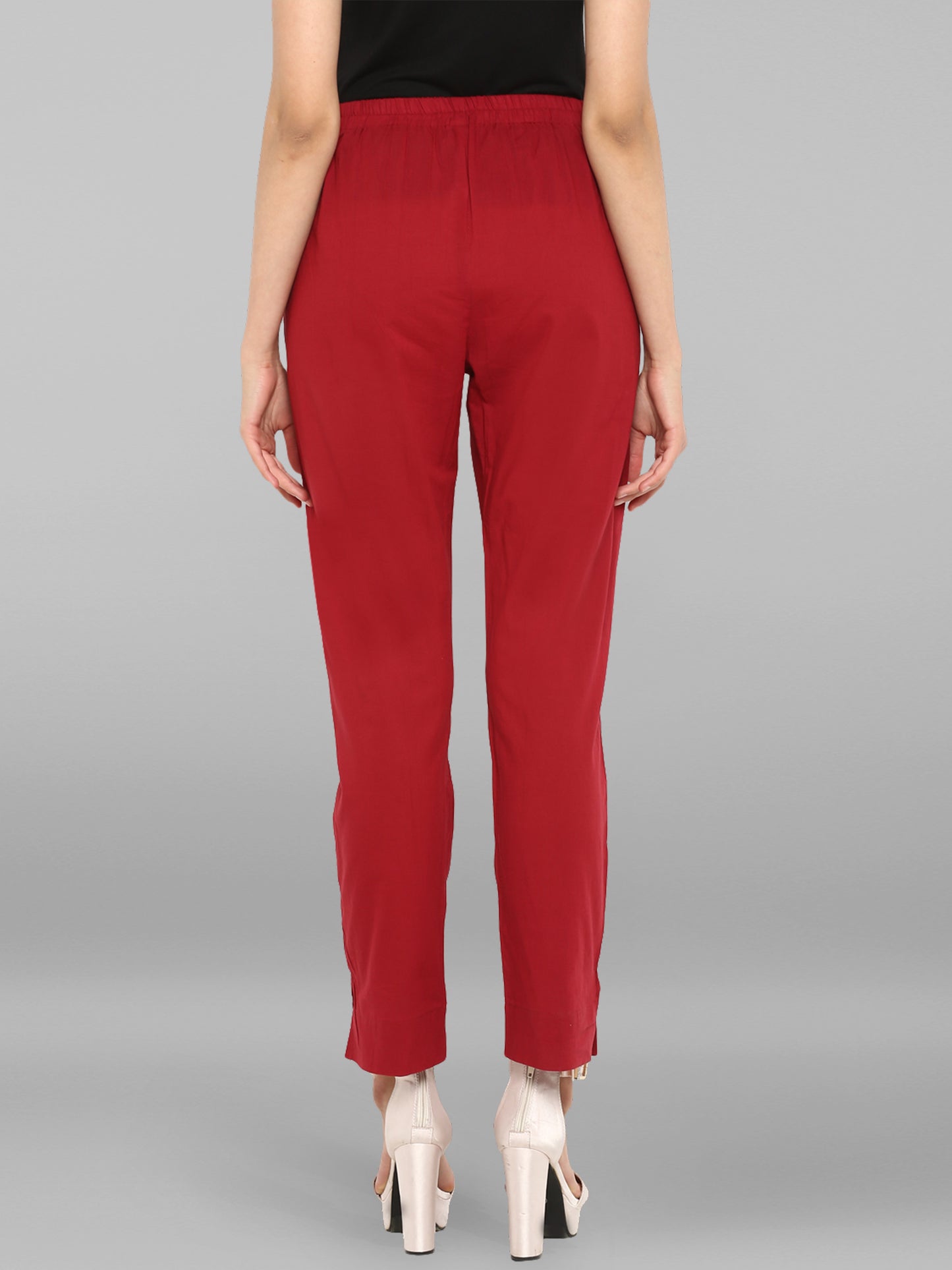 Red Cotton Casual Pant for Extra Comfort