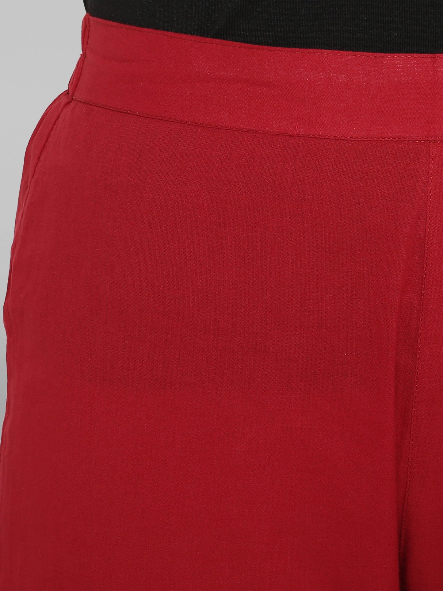 Red Cotton Casual Pant for Extra Comfort