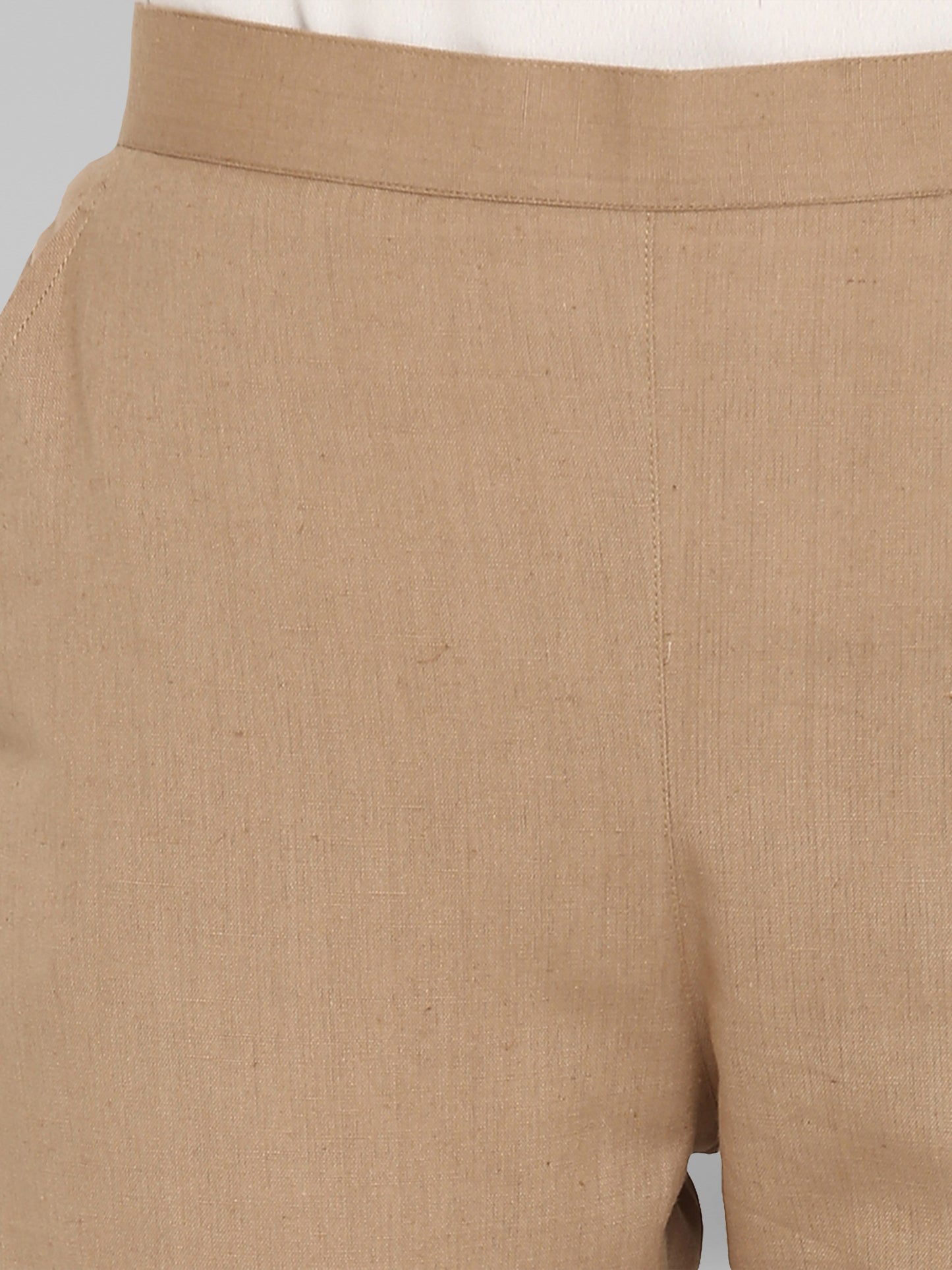 Pure Cotton Khaki Ethnic Narrow Pant