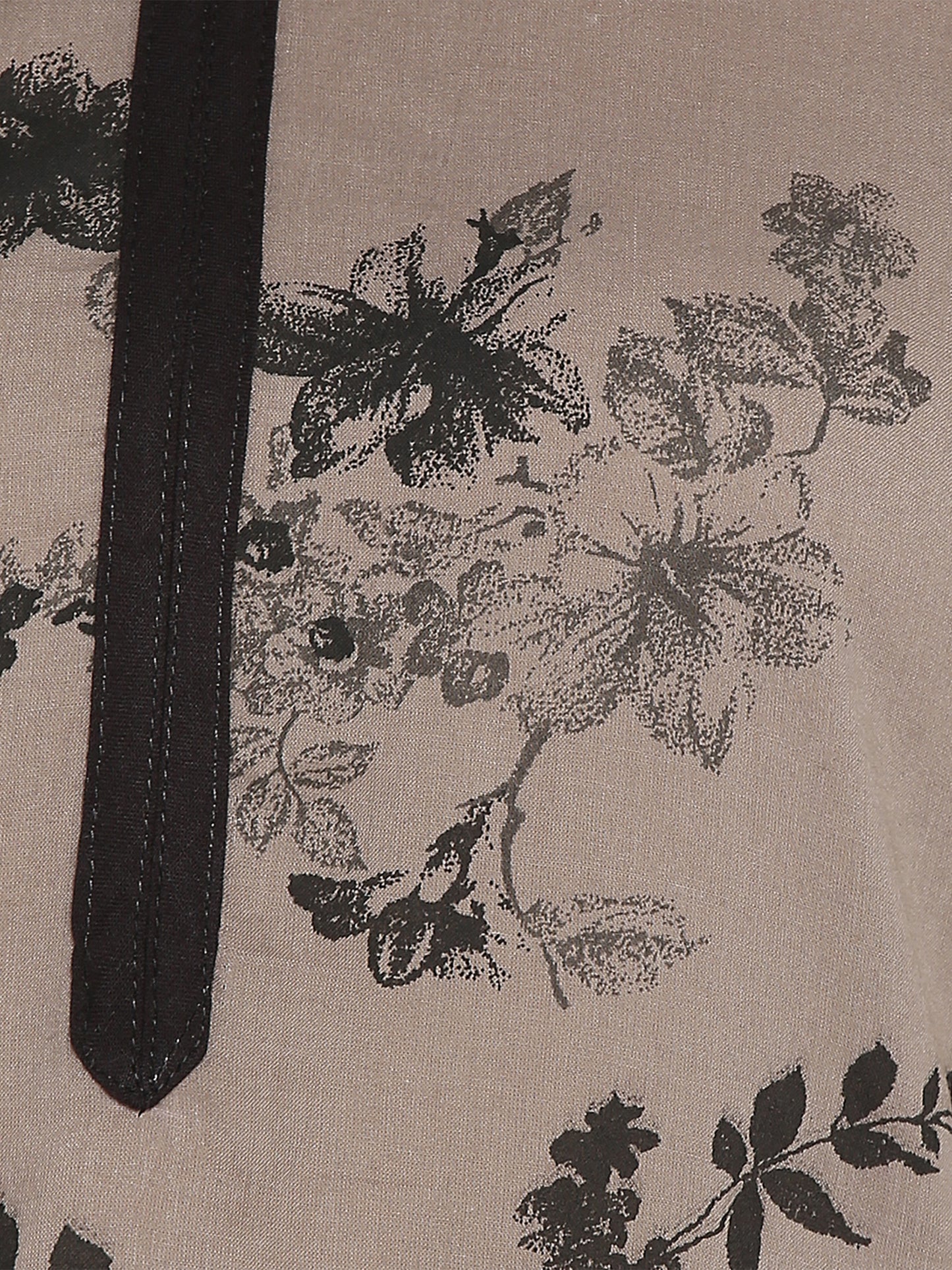 Cotton Taupe Floral Print Kurta