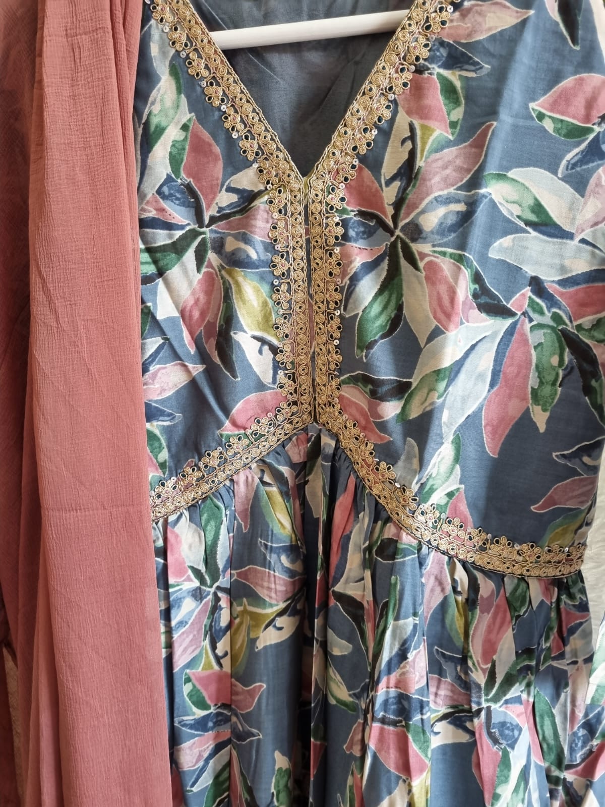 Alia Cut Modal Silk, Embroidered Kurti Pant & Dupatta Set
