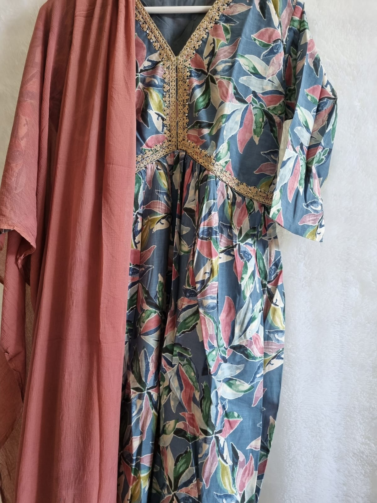 Alia Cut Modal Silk, Embroidered Kurti Pant & Dupatta Set