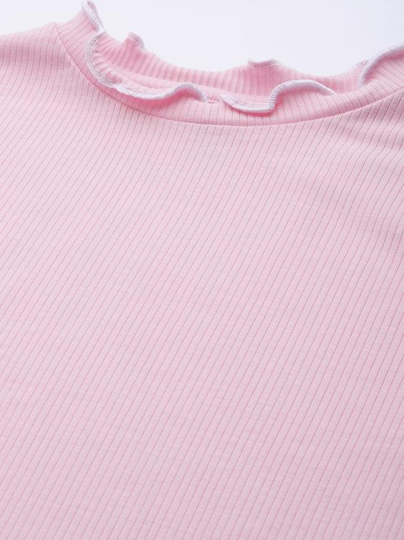 Pretty in Pink: Stretchable High Neck Top for Effortless Elegance