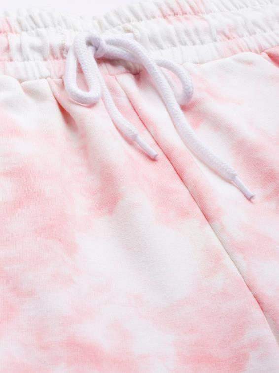 White and Pink Short Cotton Pant